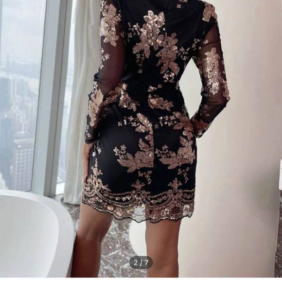 NWT Dressy Black Dress with sequins - Picture 2 of 6